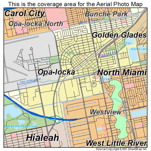 Aerial Photography Map Of Opa Locka Fl Florida
