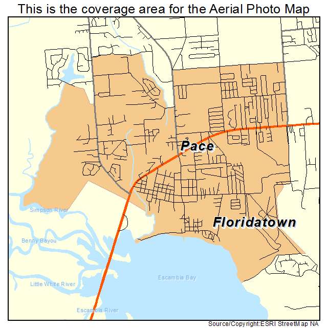 Pace, FL location map 