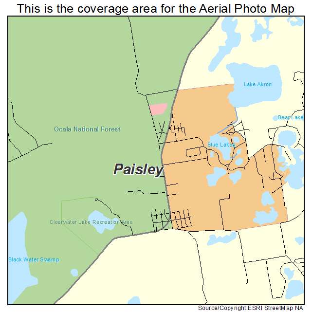 Paisley, FL location map 