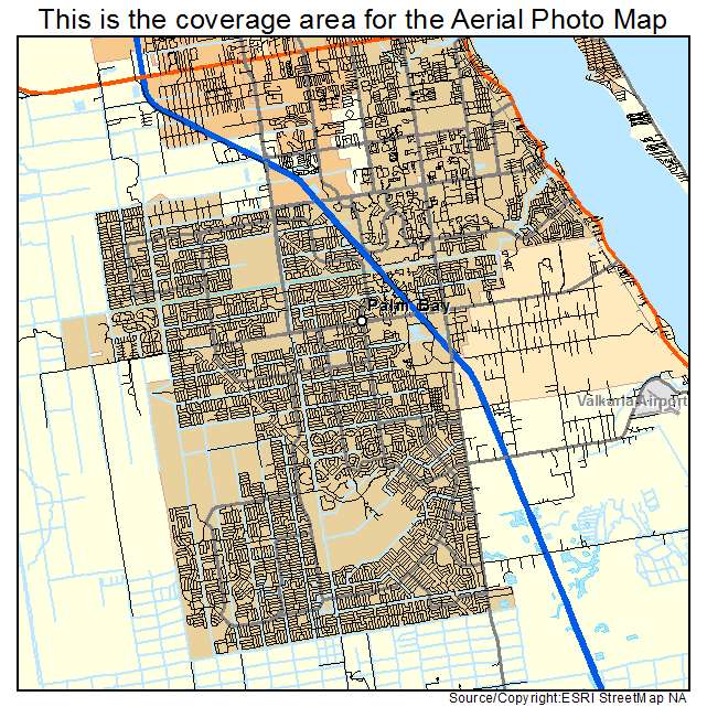 Aerial Photography Map of Palm Bay, FL Florida
