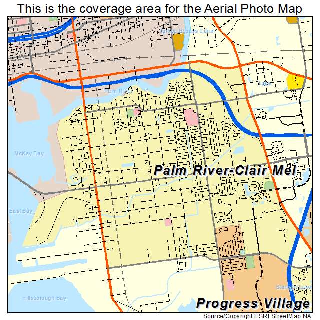Palm River Clair Mel, FL location map 
