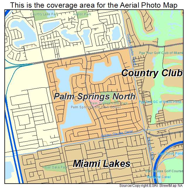 Palm Springs North, FL location map 