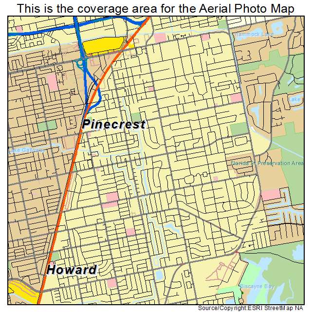 Pinecrest, FL location map 
