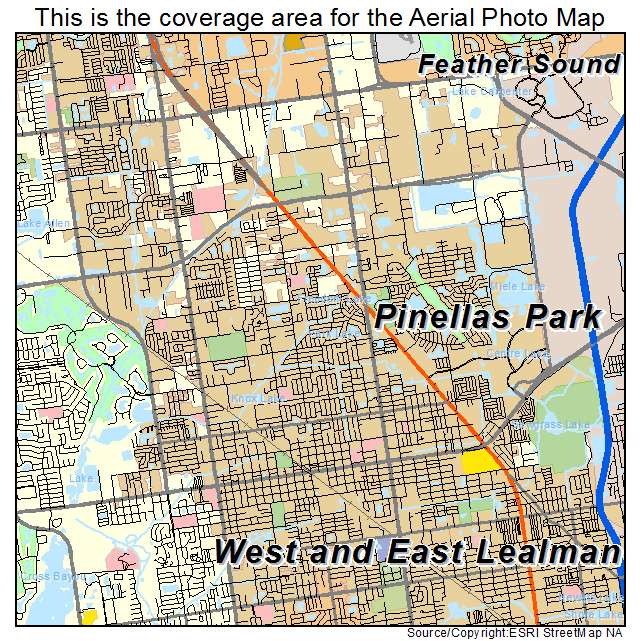 Pinellas Park, FL location map 