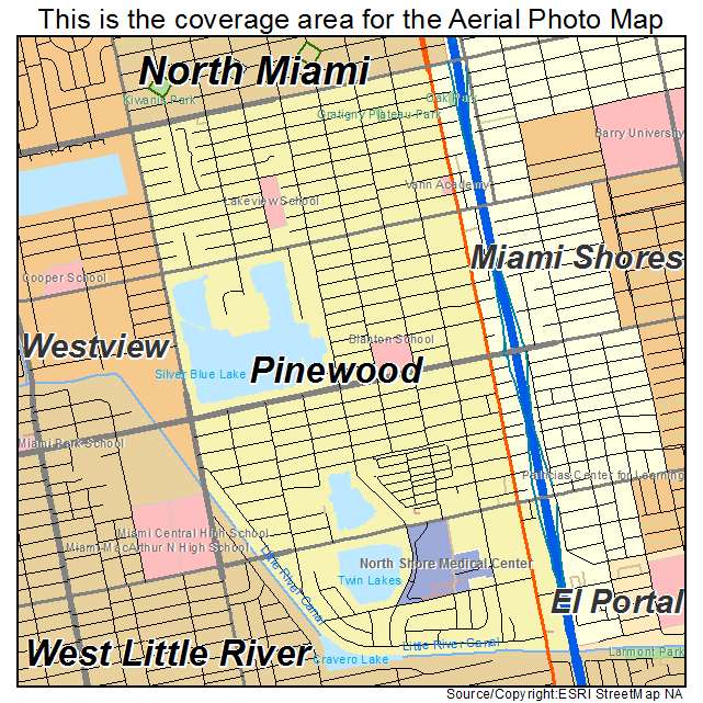 Pinewood, FL location map 