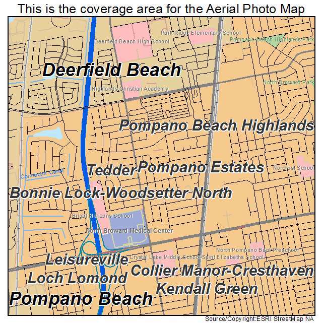 Pompano Estates, FL location map 