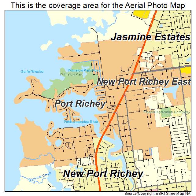 Port Richey, FL location map 