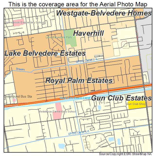 Royal Palm Estates, FL location map 