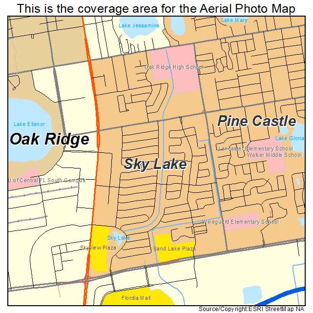 Sky Lake, FL location map 