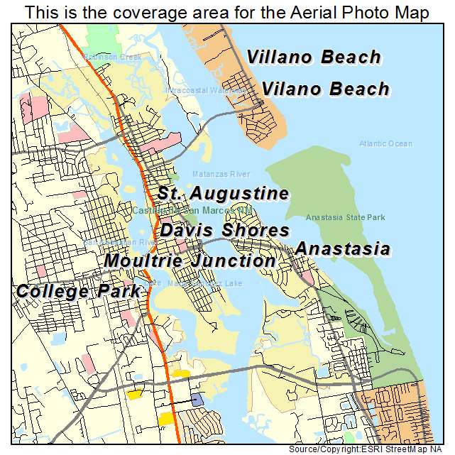 Aerial Photography Map Of St Augustine Fl Florida