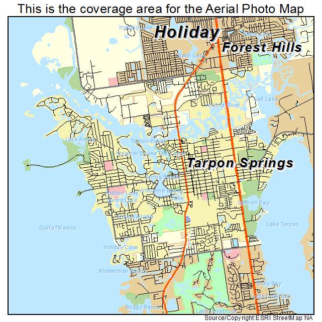 Aerial Photography Map Of Tarpon Springs Fl Florida