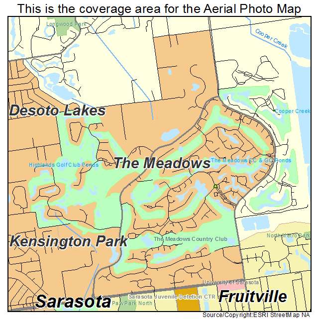 The Meadows, FL location map 