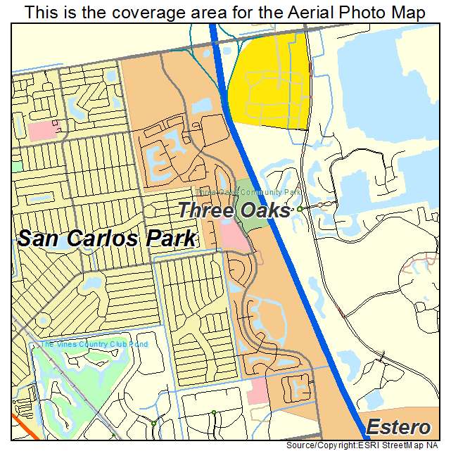 Three Oaks, FL location map 