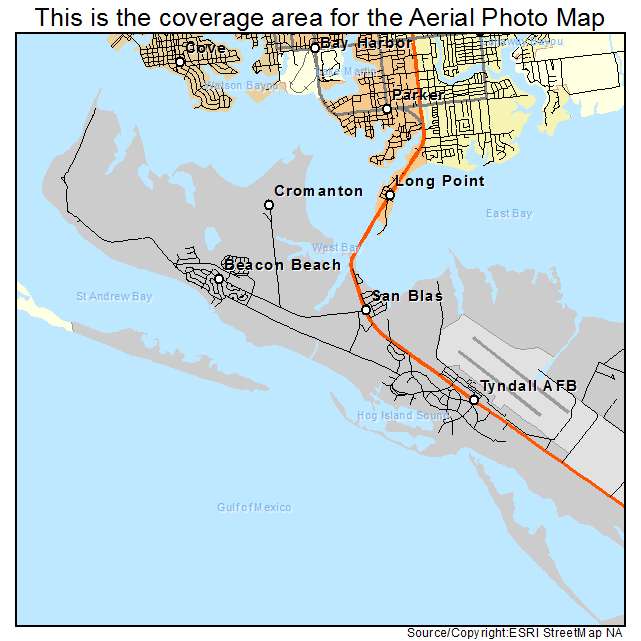Tyndall AFB, FL location map 