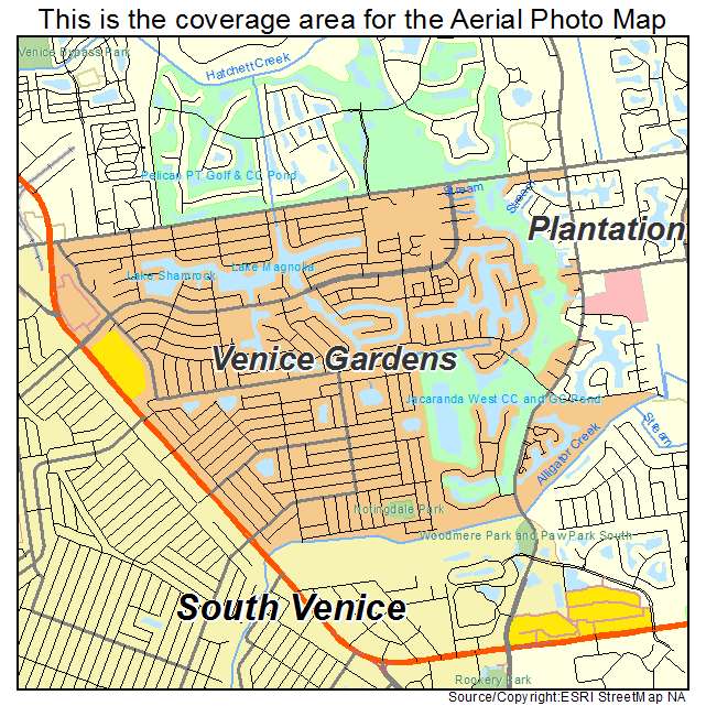 Venice Gardens, FL location map 