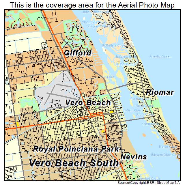 Download this Vero Beach Florida Aerial Photography Map picture