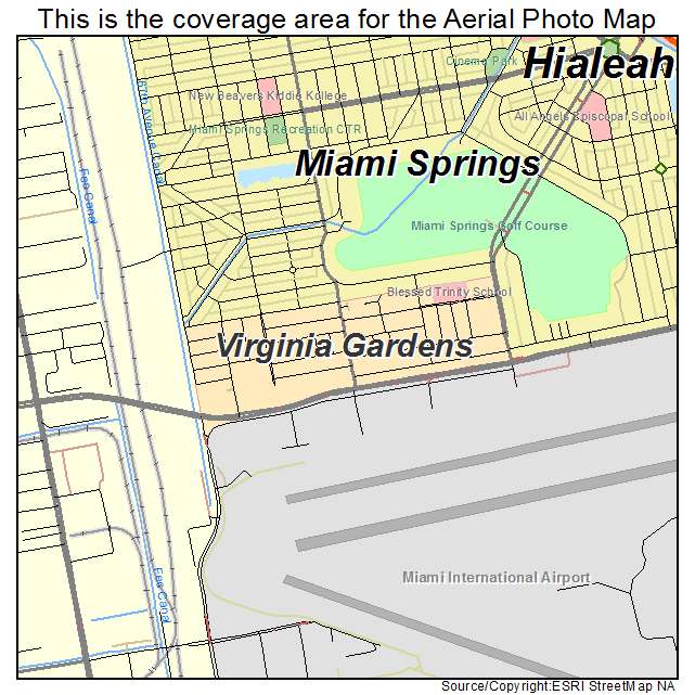Virginia Gardens, FL location map 
