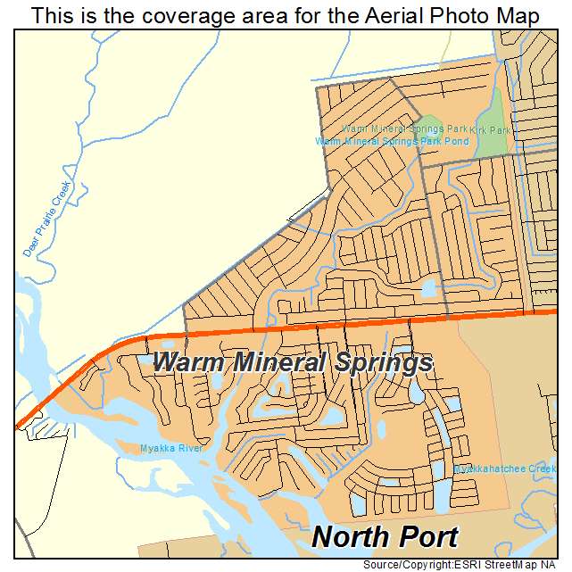 Warm Mineral Springs, FL location map 