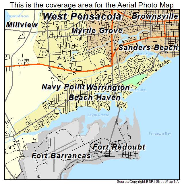 Warrington, FL location map 