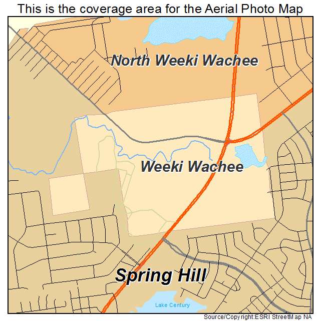 Weeki Wachee, FL location map 