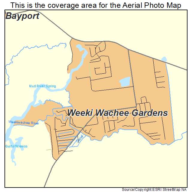 Weeki Wachee Gardens, FL location map 