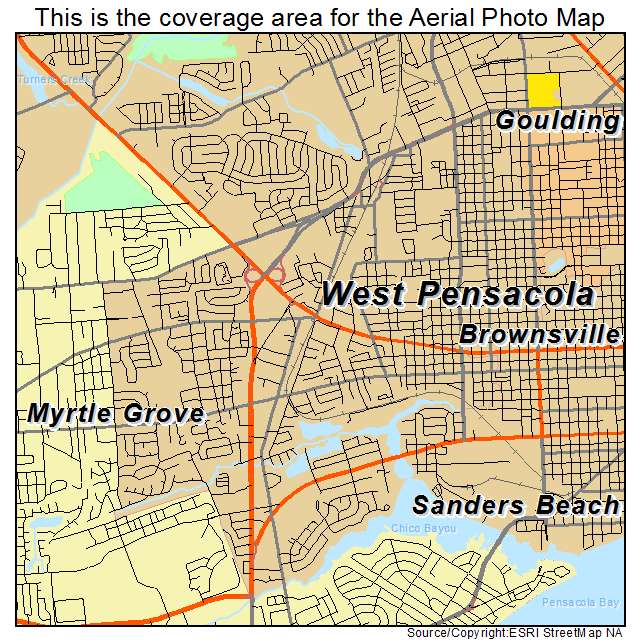 West Pensacola, FL location map 