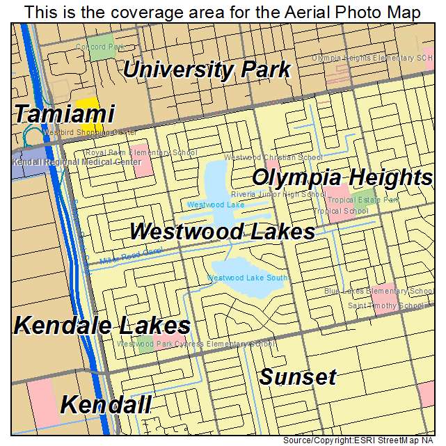Westwood Lakes, FL location map 