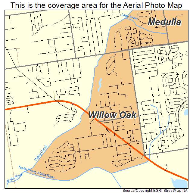 Willow Oak, FL location map 