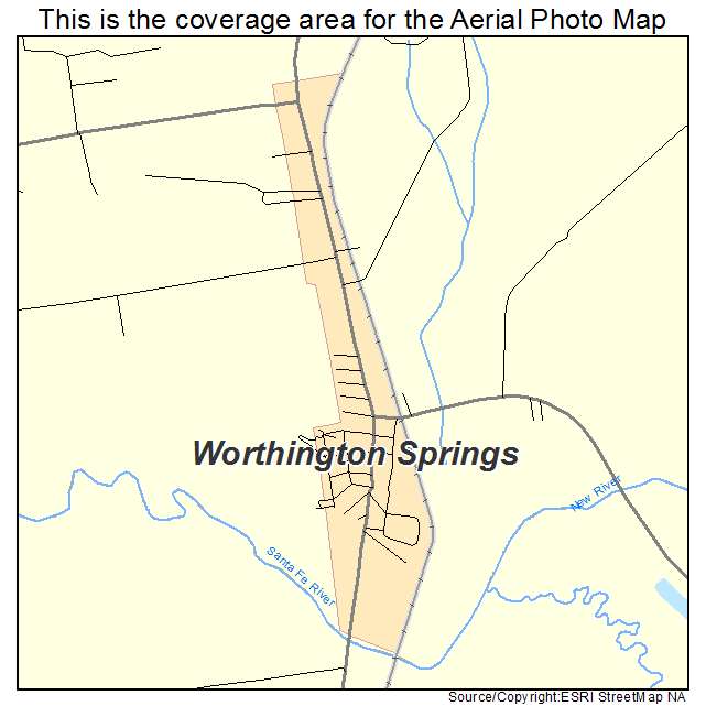 Worthington Springs, FL location map 