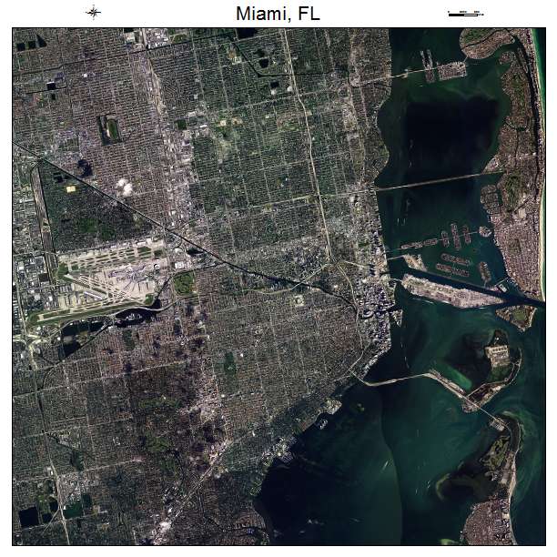 Miami, FL air photo map