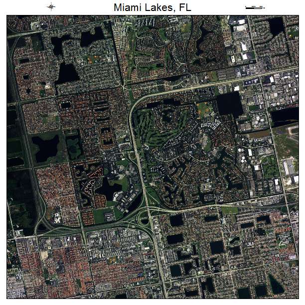 Miami Lakes, FL air photo map