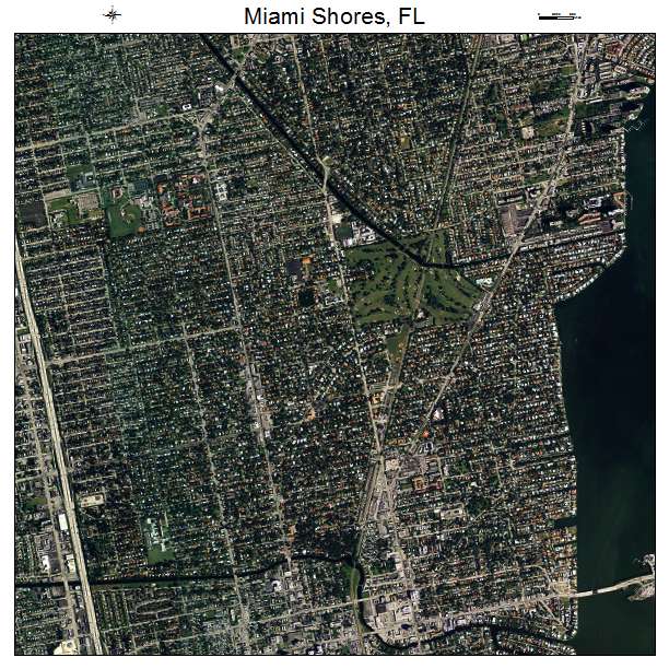 Miami Shores, FL air photo map