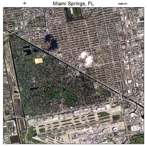 Miami Springs, FL air photo map