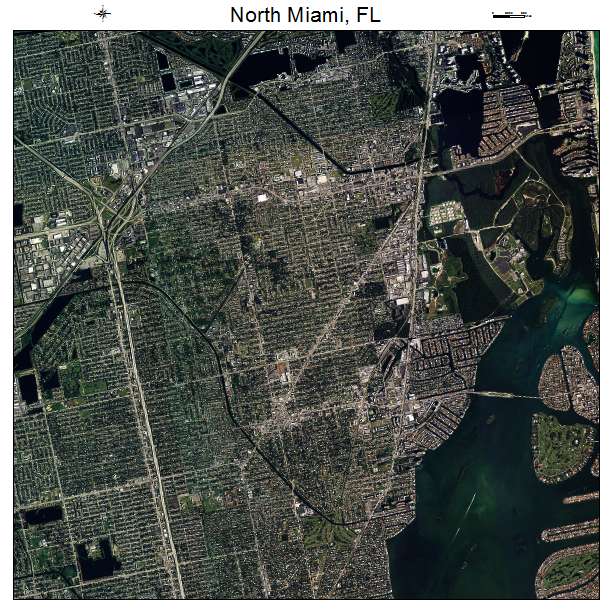North Miami, FL air photo map