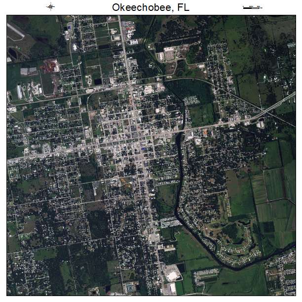 Okeechobee, FL air photo map