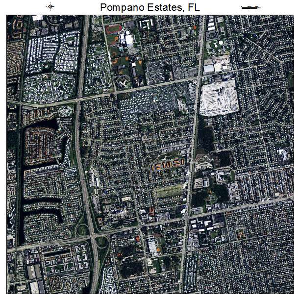 Pompano Estates, FL air photo map