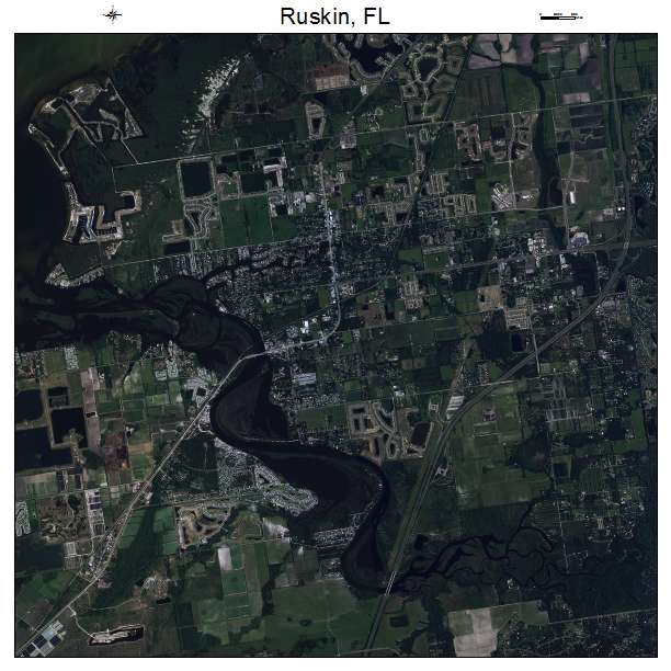 Ruskin, FL air photo map