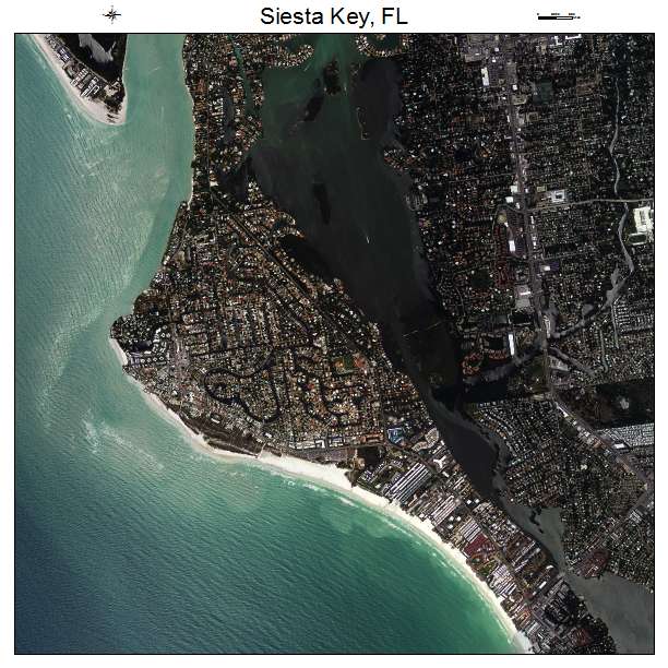 Siesta Key, FL air photo map
