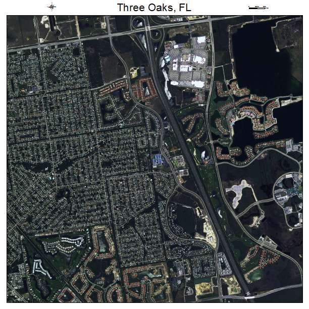 Three Oaks, FL air photo map