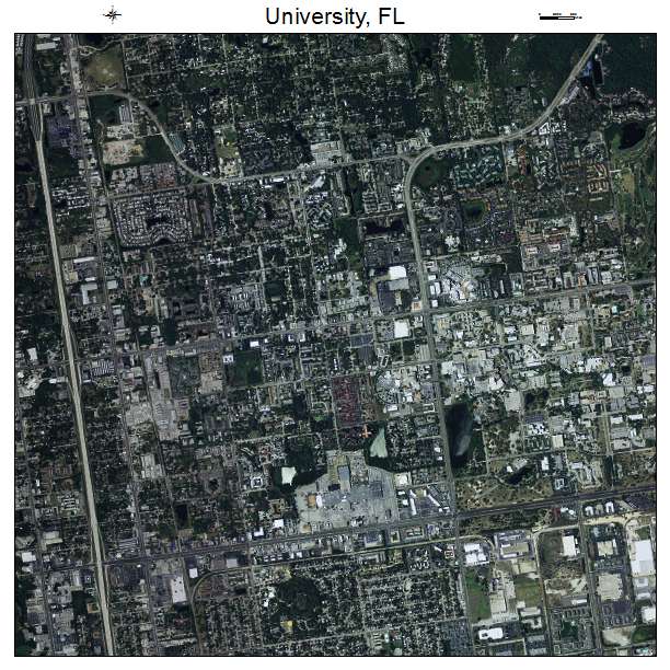 University, FL air photo map