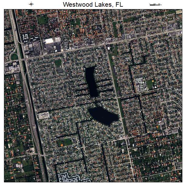 Westwood Lakes, FL air photo map