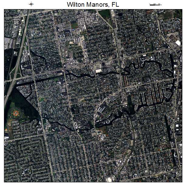 Wilton Manors, FL air photo map