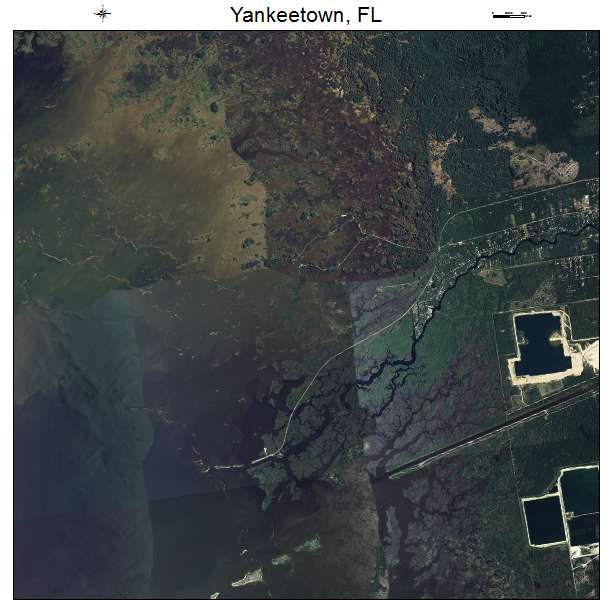 Yankeetown, FL air photo map