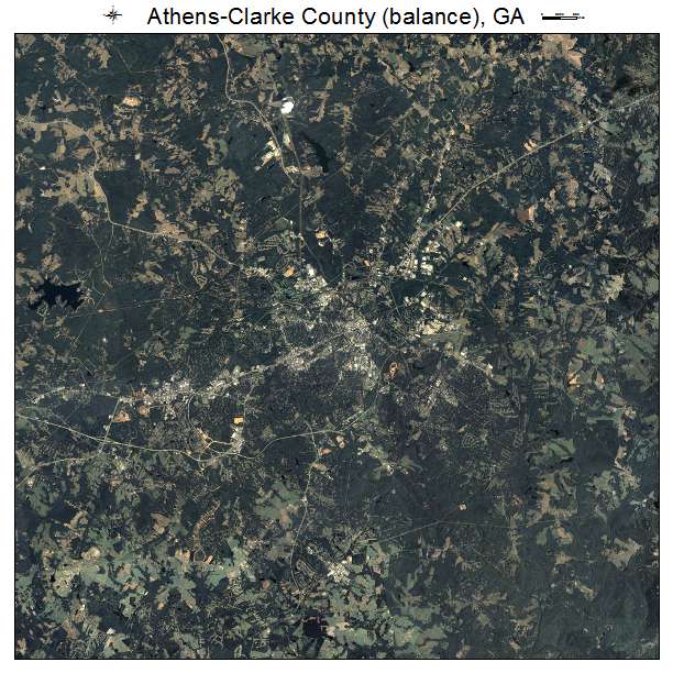Athens Clarke County, GA air photo map