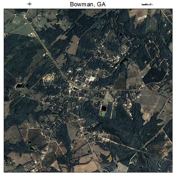 Bowman, GA air photo map