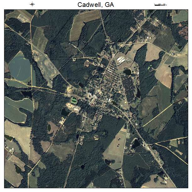 Cadwell, GA air photo map