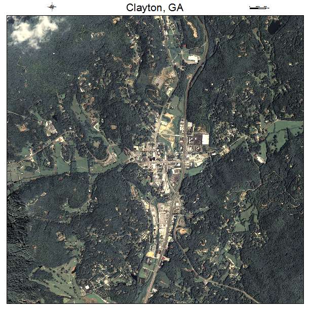 Clayton, GA air photo map