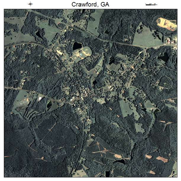 Crawford, GA air photo map