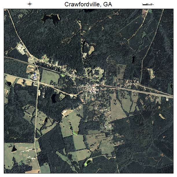 Crawfordville, GA air photo map