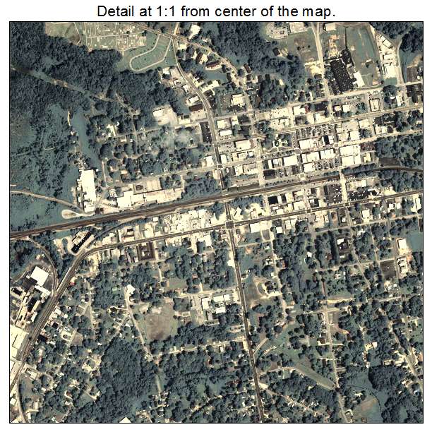 Toccoa, Georgia aerial imagery detail
